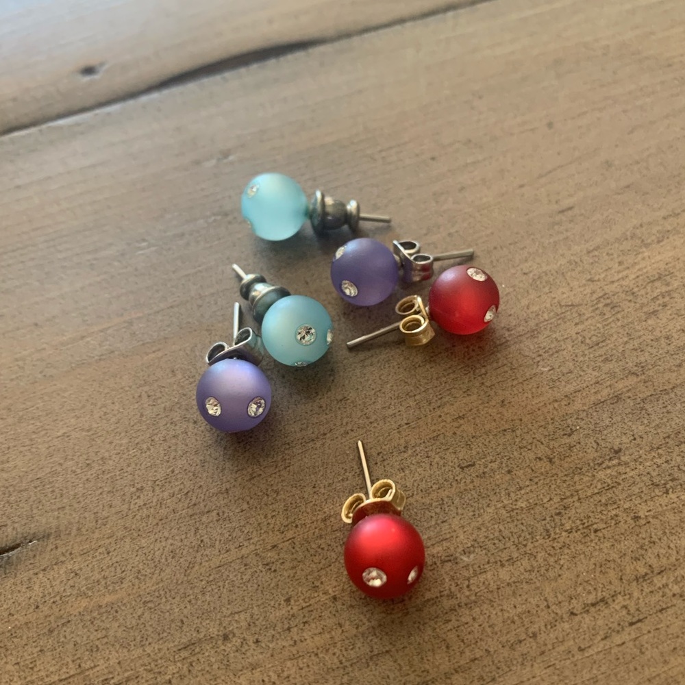 Assorted Colored Studs With Swarovski Crystals - image 1